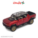 ماکت فلزی هامر ev سقف شیشه رنگ قرمز