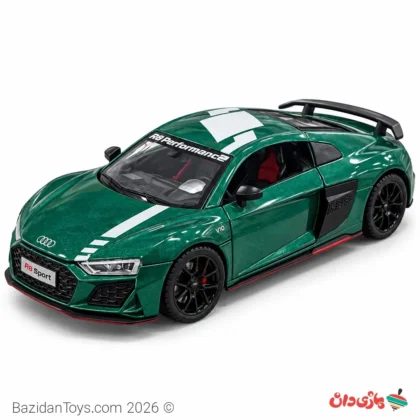 ماکت ماشین آئودی R8 سبز Performance با درب و کاپوت بازشو