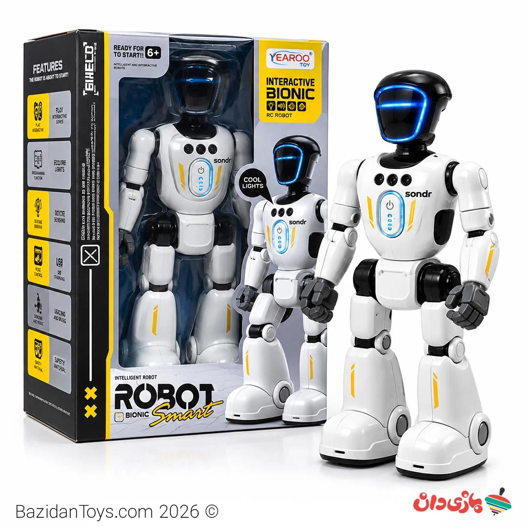 ربات کنترلی هوشمند کودک Bionic Robot با بسته بندی اصلی و طراحی سفید مشکی